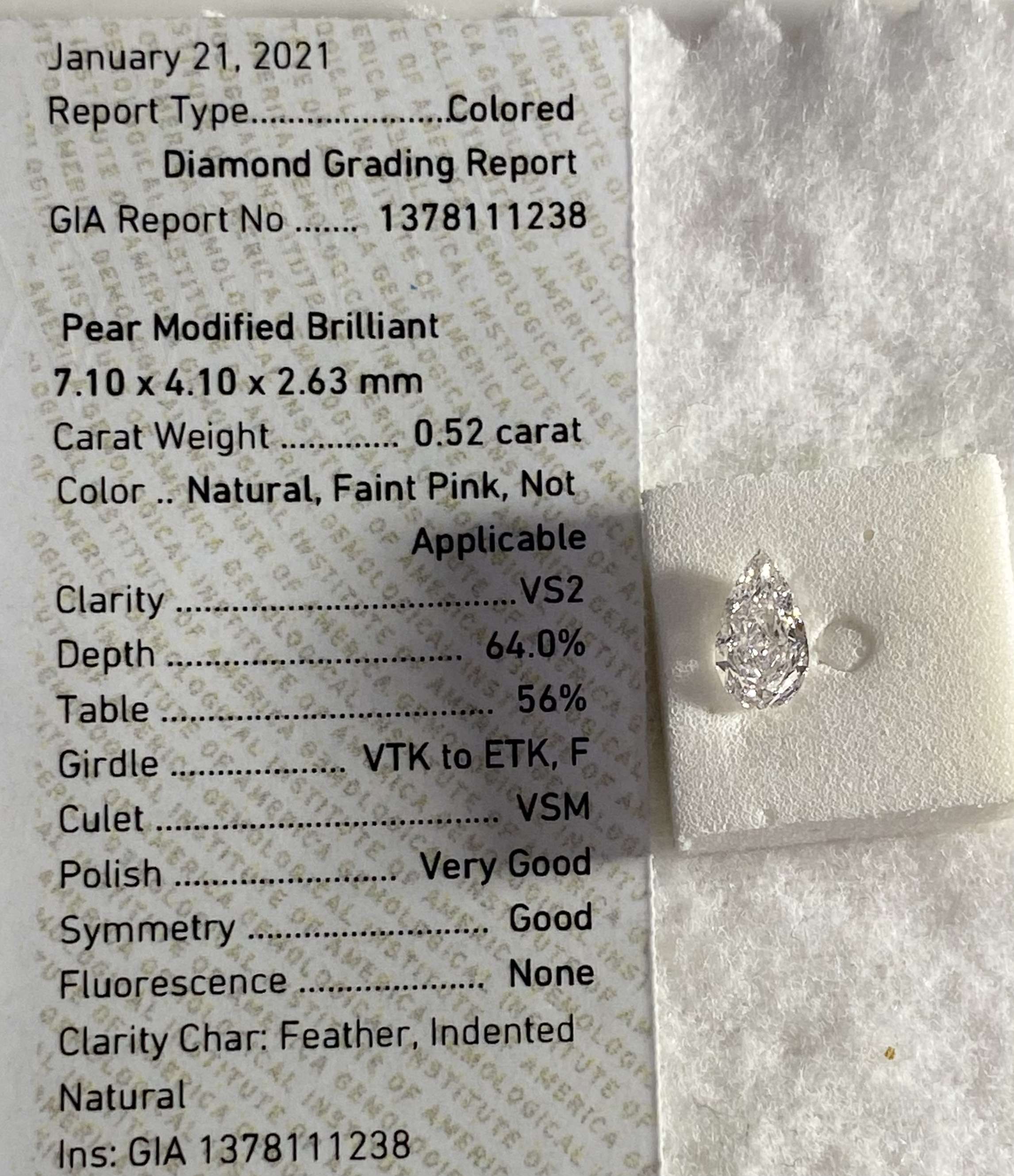 0.52ct Pear SINGLE image 2 of 2